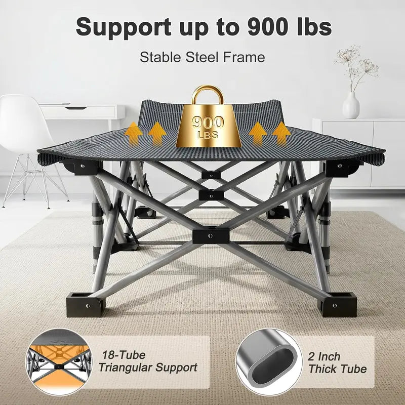 ✨ Foldable Camping Bed with Mattress ✨