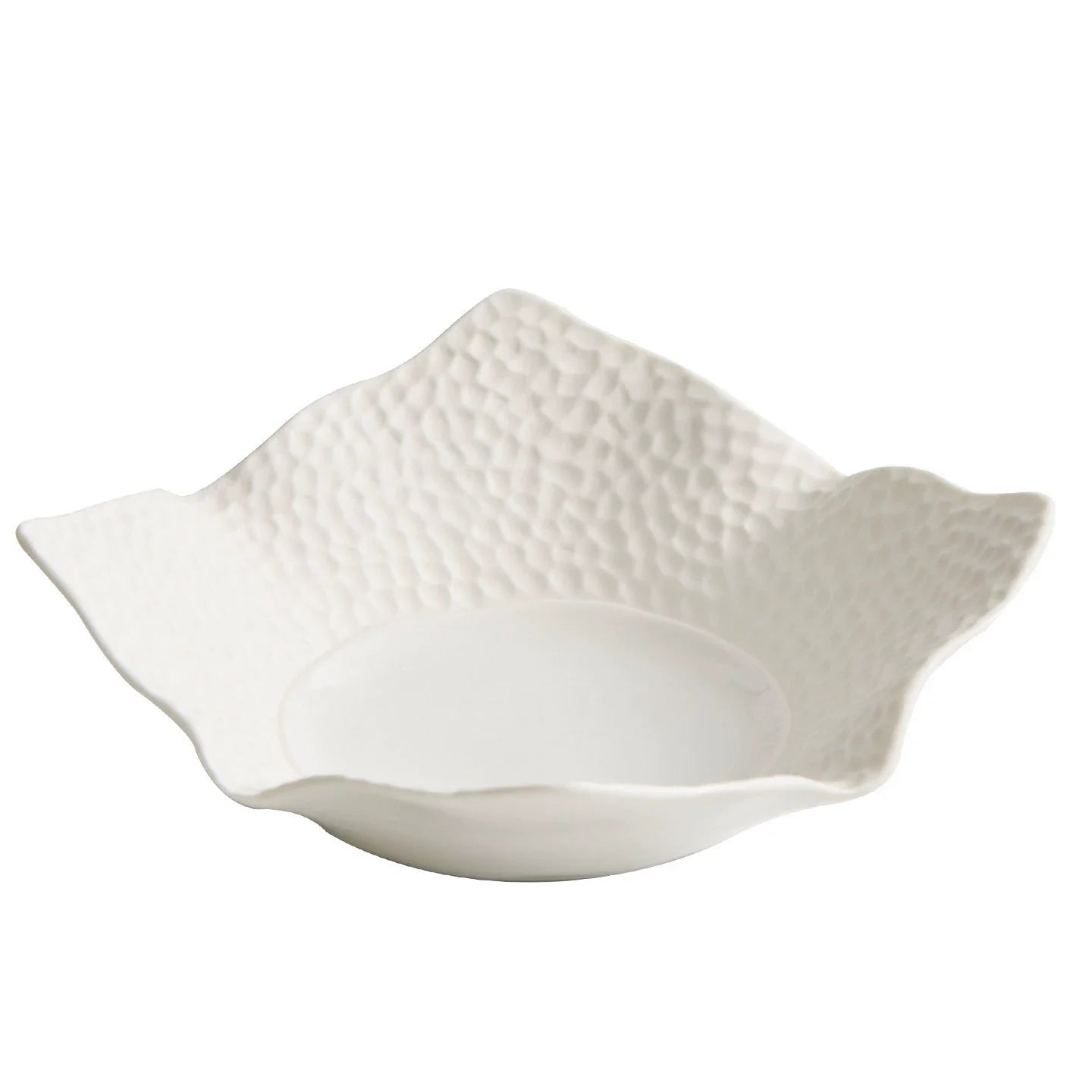 Matte Lattice Irregular Square Plate – Artisanal Sculptural Dinnerware Collection