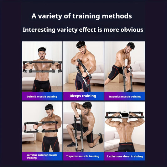 Versatile Fitness Push Bar & Chest Expander(Black)