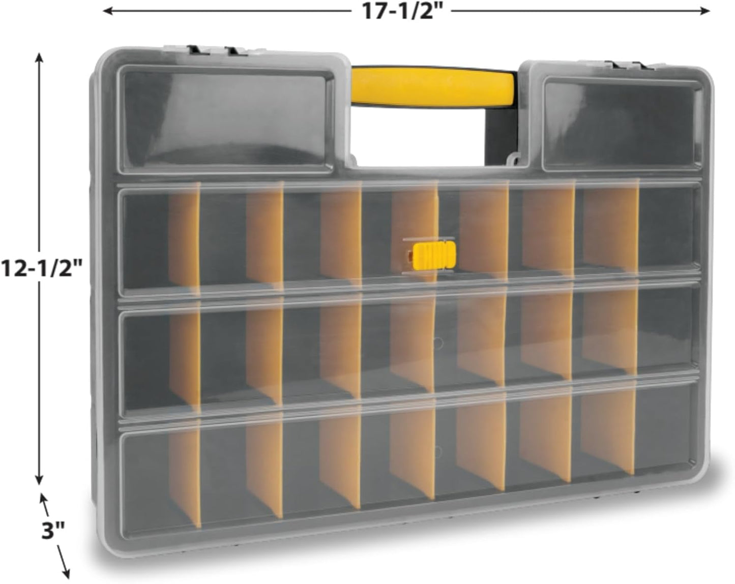 Performance Tool W54037 26 Adjustable Compartment Hardware Organizer Box With Dividers - Durable Plastic Screw Organizer For Nuts, Bolts, Screws, Nails, and Small Hardware